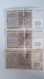 Billets Belgique 20 Francs 1956, Postzegels en Munten, Bankbiljetten | België, Los biljet, Verzenden