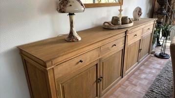 Dressoir met bijpassende spiegel in massieve eik beschikbaar voor biedingen