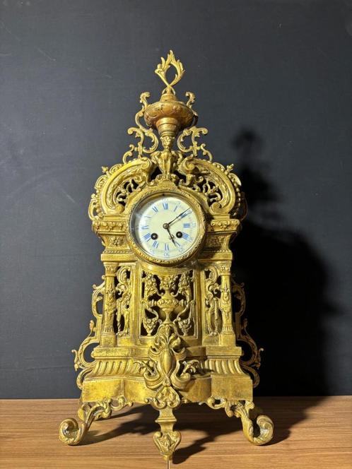 (47) Antieke Franse Bronzen Pendule Regency Stijl ca.1890, Antiek en Kunst, Antiek | Klokken, Ophalen of Verzenden
