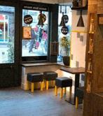 2 x tafel, 8 krukjes juce bar, smoothie bar, koffie bar,, Ophalen, Gebruikt, Meubilair