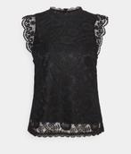 Zwarte top met kant Pieces - large (nieuw met etiket), Kleding | Dames, Topjes, Ophalen of Verzenden, Nieuw