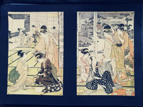 Kitagawa Utamaro - 12 prints Japonais- ukiyo-e/bijin, Antiquités & Art, Art | Art non-occidental, Enlèvement