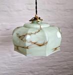 Vintage Art-Deco gemarmerde opaline glazen hanglamp., Antiek en Kunst, Ophalen of Verzenden