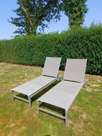 2 ligstoelen met kussens, Ophalen, Zo goed als nieuw, Aluminium, Verstelbaar