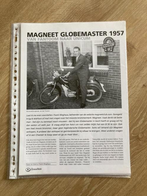 Unieke Map met documentatie Magneet Globemaster bromfietsen, Fietsen en Brommers, Handleidingen en Instructieboekjes, Zo goed als nieuw