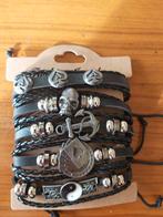 5 leren herenarmbanden, Ophalen of Verzenden, Nieuw