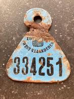 Oude emaille fietsplaat west-vlaanderen, Ophalen of Verzenden