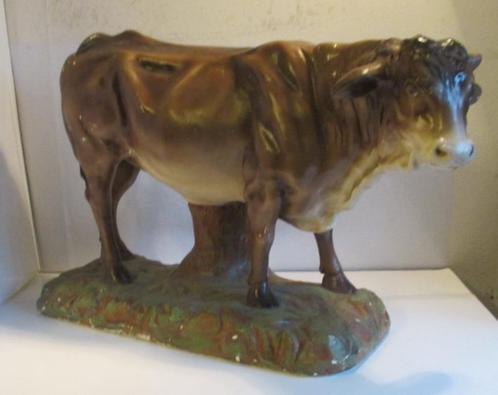 très grande vache en gypse provenant d'une vitrine de bouche, Antiquités & Art, Curiosités & Brocante, Enlèvement