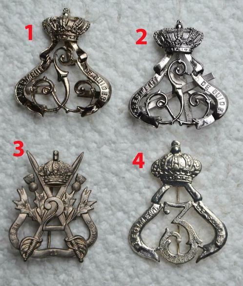 Kentekens, 4x Gidsen Regimenten, Muts Kentekens Variaties, Verzamelen, Militaria | Algemeen, Landmacht, Embleem of Badge, Ophalen of Verzenden