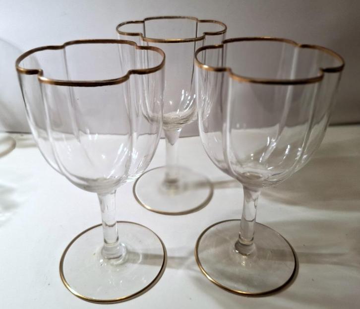 3 Moser of Lobmeyr gelobde kristallen wijnglazen  vintage, Antiek en Kunst, Antiek | Glaswerk en Kristal, Verzenden