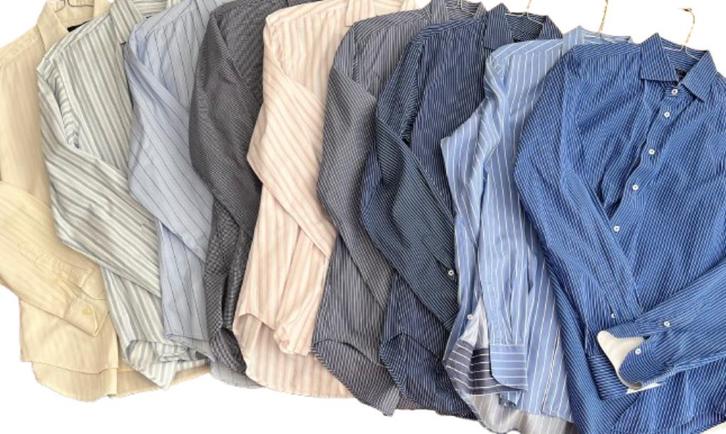 Pakket van 9 herenhemden  - Eur 42 - Pre Loved, Kleding | Heren, Overhemden, Zo goed als nieuw, Halswijdte 41/42 (L), Overige kleuren