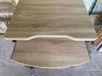 À vendre bureau en bois clair, Ophalen, Met wielen, Zo goed als nieuw, Bureau