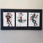 Vintage keramiek wandtegels op plaat, Junan? Harlekijn, Antiek en Kunst, Ophalen of Verzenden