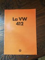 BROCHURE DE VENTE FR VW VOLKSWAGEN 412, Utilisé, Enlèvement ou Envoi, Pièces Oldtimer ou Ancêtre