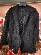 Vintage astrakan jas +80 jaar oud, Noir, Porté, Taille 42/44 (L), Enlèvement