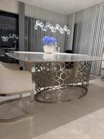 Kwalitatief quartz mermer tafel met 6 stoelen, Huis en Inrichting, Ophalen, Zo goed als nieuw