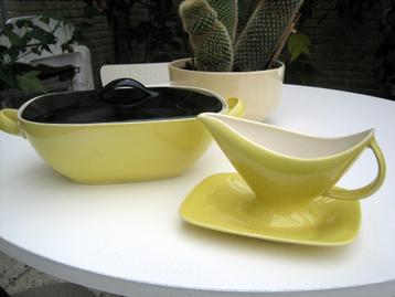 vintage servies geel/zwart, Enlèvement