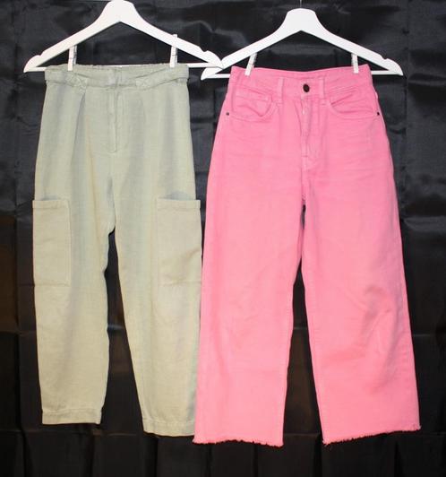 jeans broek groen en roze 9 en 10 jaar, Kinderen en Baby's, Kinderkleding | Maat 134, Gebruikt, Meisje, Broek, Ophalen of Verzenden