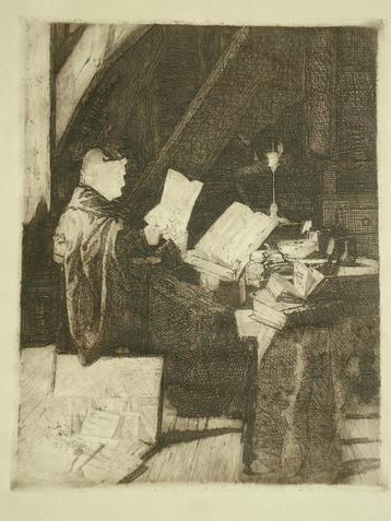 1888 Constant DE BRUYNE ets eauforte pointe sèche gravure beschikbaar voor biedingen