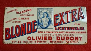 Plaque Tole bière Blonde Extra Th. Labens Lichtervelde disponible aux enchères