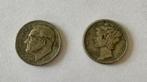 2 pièces USA ONE DIME 1943 et 1947, Timbres & Monnaies, Monnaies | Europe | Monnaies non-euro