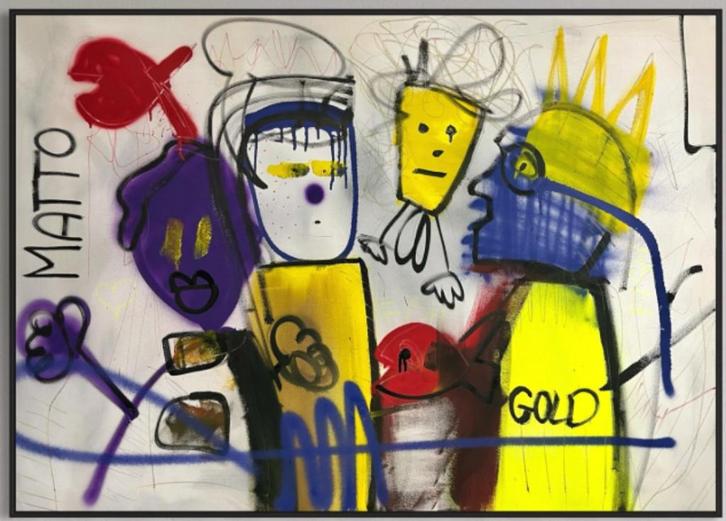 MATTO GOLD XXL, Antiek en Kunst, Kunst | Schilderijen | Modern, Ophalen of Verzenden
