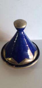 Vintage Marokkaanse tajine terracotta en zilver, Ophalen of Verzenden