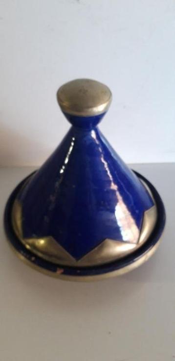 Tajine marocain vintage en terre cuite et argent, Enlèvement ou Envoi