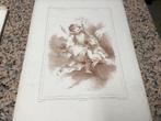 Lot 4 litho’s 19e Engelen Angelots Francois Boucher, Antiek en Kunst, Ophalen of Verzenden