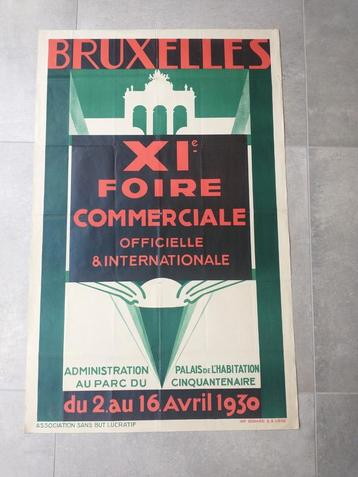 Affiche Foire commerciale Brussel 1930 