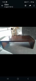zware houten salontafel met gebruikssporen, Huis en Inrichting, Gebruikt, Ophalen