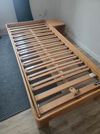 Lattoflex: designbed met ergonomische lattenbodem – 90200cm, Ophalen, 90 cm, Eenpersoons, Bruin