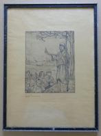 FELIX TIMMERMANS / JOHANNES / ZW-W ETS / 41x30cm / KADER SIG, Antiek en Kunst, Kunst | Litho's en Zeefdrukken, Ophalen of Verzenden