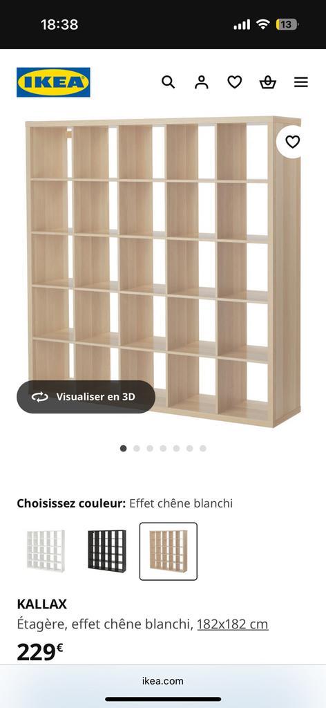Ikea Kallax plank - gebleekt eikenhout - 182x182 cm, Huis en Inrichting, Kasten | Boekenkasten, Zo goed als nieuw, 150 tot 200 cm