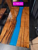 Epoxy salontafel handgemaakt #DidiusEpoxyArt met Franse eik, Huis en Inrichting, Ophalen, 100 tot 150 cm, Eikenhout, Nieuw