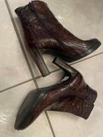 ZINDA croco bordeaux 38 LAARZEN, Kleding | Dames, Schoenen, Overige kleuren, Lage of Enkellaarzen, Ophalen of Verzenden, Zo goed als nieuw