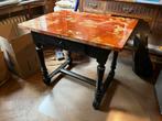 Antieke marmeren tafel op houten onderstel 82x57, Antiek en Kunst, Ophalen