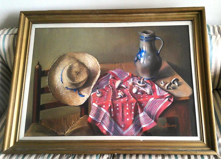 Intérieur paysan dans les Ardennes vers 1925 - Émile Bauvey, Antiquités & Art, Art | Peinture | Classique, Enlèvement