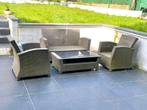 Tuinset, loungeset bruin: tweezit, 2 stoelen en tafel, Tuinset, Bank, Gebruikt, 4 zitplaatsen