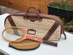 Vintage snauwaert tennistas en raket, Sport en Fitness, Tennis, Ophalen, Gebruikt
