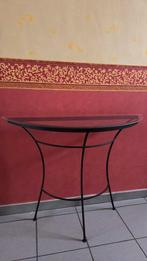 Console - table en verre et fer forge - 90X75cm, Enlèvement, Comme neuf, Verre