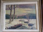 Jan Baartmans  1898 - 1968  Winters landschap met beek, Verzenden