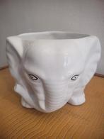 Witte keramische plantenpot voor olifanten, Gebruikt, Binnen, Ophalen of Verzenden, Overige vormen