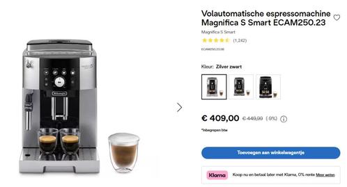 Volautomatisch Koffiemachine DeLonghi = Koopje, Elektronische apparatuur, Koffiezetapparaten, Zo goed als nieuw, Gemalen koffie