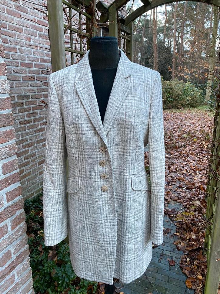Scapa taupe/crème Prince de Galles blazer - Sherwood - 40, Kleding | Dames, Jasjes, Kostuums en Pakken, Zo goed als nieuw, Jasje