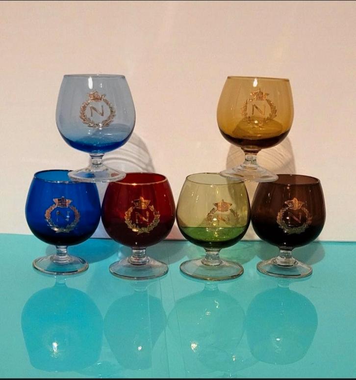 Napoleon glazen 6 stuks, Verzamelen, Glas en Drinkglazen, Gebruikt, Ophalen
