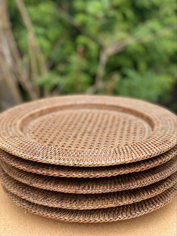 Vintage rotan onderzet borden rotan beschikbaar voor biedingen