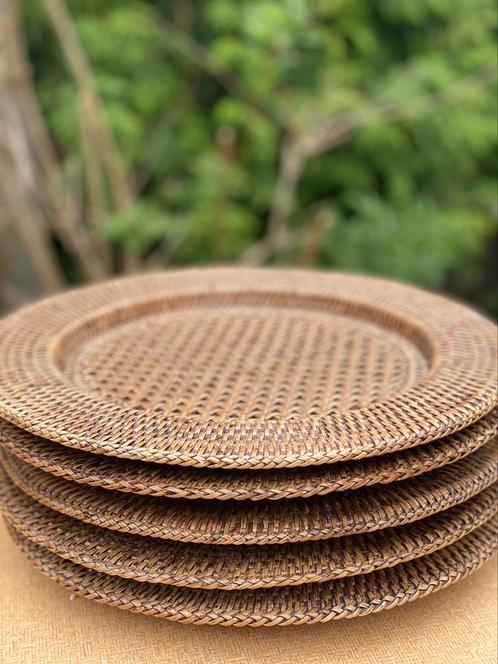 Vintage rotan onderzet borden rotan, Huis en Inrichting, Keuken | Servies, Bord(en), Ophalen of Verzenden