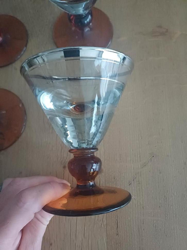Vintage - 6 cocktail- of dessertglazen, Antiek en Kunst, Curiosa en Brocante, Ophalen of Verzenden