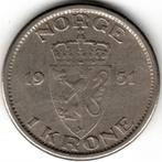 Noorwegen : 1 Krone 1951  KM#397.1  Ref 14865, Ophalen of Verzenden, Losse munt, Overige landen